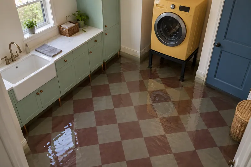 Water Extraction Near Community Park — pooled water inside an affected property