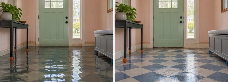 Water Extraction Near Bear Creek Nature Park — same-room comparison before and after water collection
