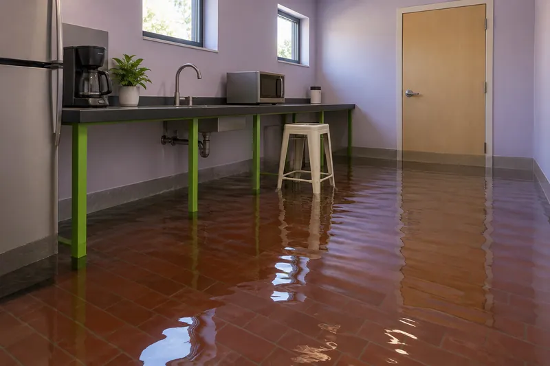 Water Extraction Near Bear Creek Nature Park — pooled water inside an affected property
